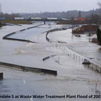 Interstate 5 at Waste Water Treatment Plant flood of 2007