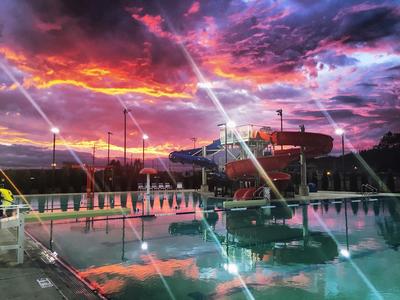 Evening at the Shaw Aquatics Center
